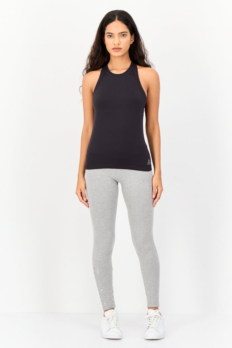 Reebok Women Sportswear Fit Brand Logo Training Top, Black - Image 3