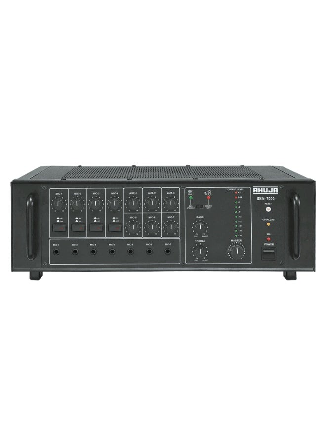 PA Amplifier 700W RMS with 7 Microphone 3 Aux Input and Impedance or voltage Output