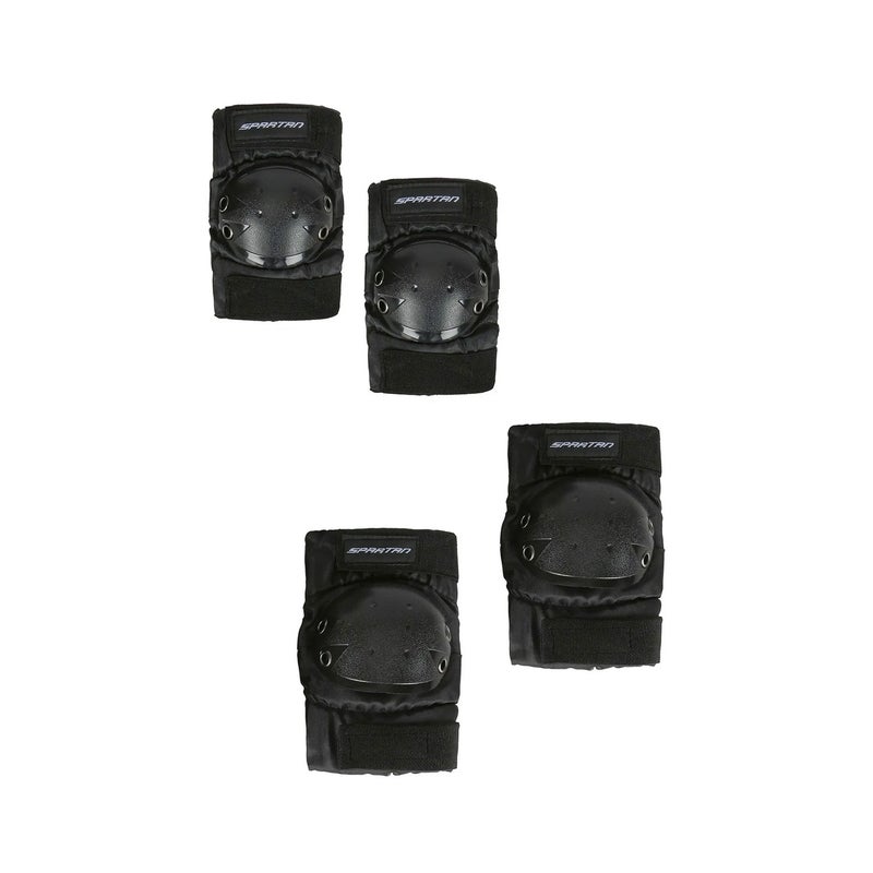 Spartan Knee & Elbow Pads Set for Kids | Size S/M | Foam Cushion with Hard Plastic Slide Caps | Soft Fleece Interior | Velcro Straps | Protective Gear for Skating, Biking & Scootering | SP-KP-9001 - Image 1