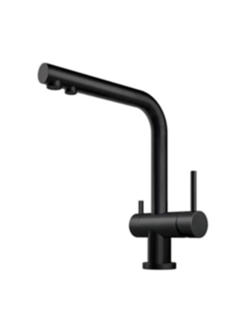 Kitchen Faucet with Drinking Water Filter Function - SZF32811MB, Stainless Steel 304 Body & Handle, Electroplated Matte Black Finish, Ceramic Cartridge (500K Cycles), 360° Rotation, Single Hole Installation