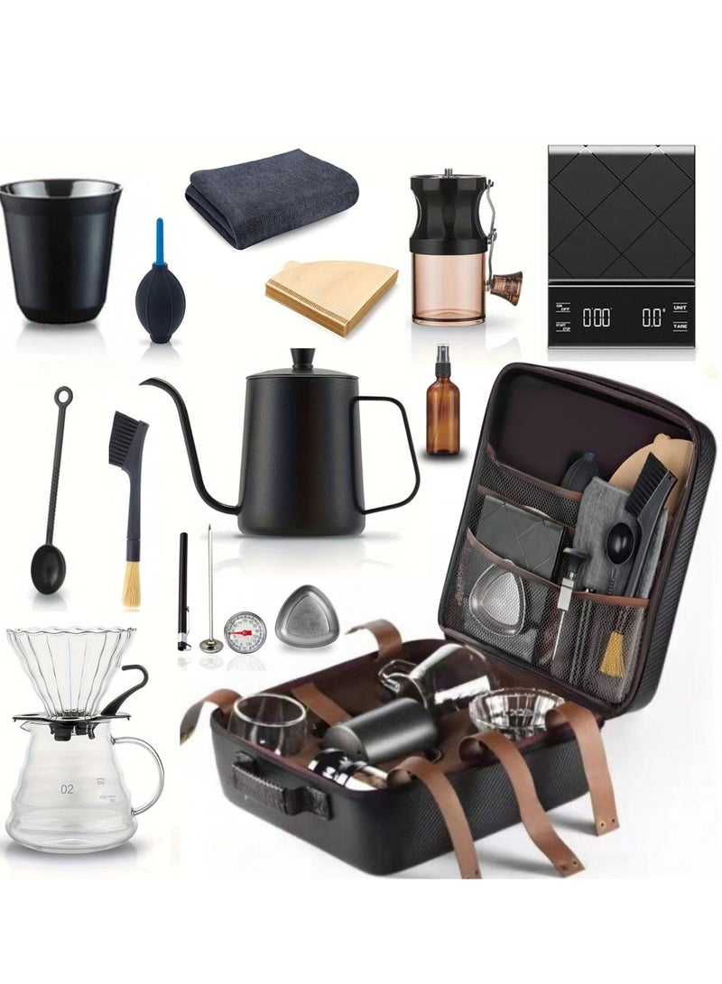 Mimelon V60 Coffee Maker Coffee Set Drip coffee grinder, Coffee Scale, Coffee Kettle, Coffee Filter Pour Over Coffee Maker Set - Image 1