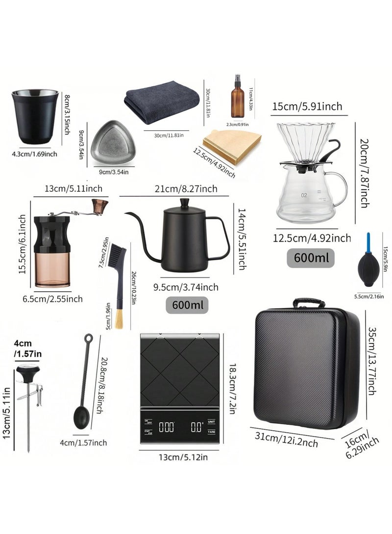 Mimelon V60 Coffee Maker Coffee Set Drip coffee grinder, Coffee Scale, Coffee Kettle, Coffee Filter Pour Over Coffee Maker Set - Image 2