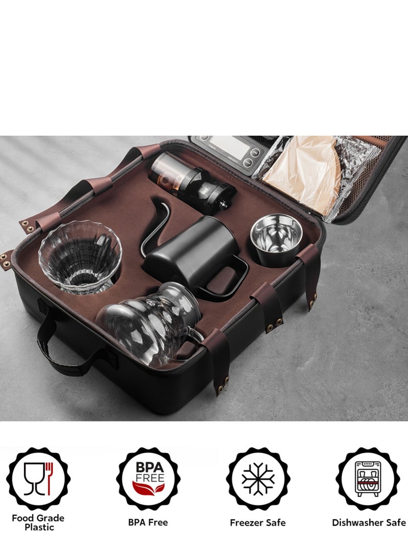 Mimelon V60 Coffee Maker Coffee Set Drip coffee grinder, Coffee Scale, Coffee Kettle, Coffee Filter Pour Over Coffee Maker Set - Image 3