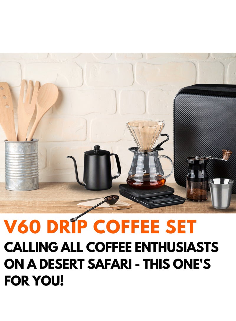 Mimelon V60 Coffee Maker Coffee Set Drip coffee grinder, Coffee Scale, Coffee Kettle, Coffee Filter Pour Over Coffee Maker Set - Image 5