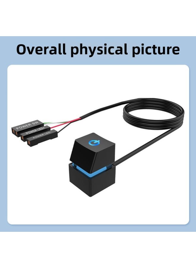 Jinghua Desktop Computer Desktop Mobile Switch Disposal Extension Line Internet Cafe Computer Start Small Button Factory-Color:N935 Mechanical Button Desktop Switch Black (1.8M Line)