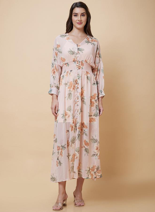 globus Floral Smocked Midi Dress  - Image 2