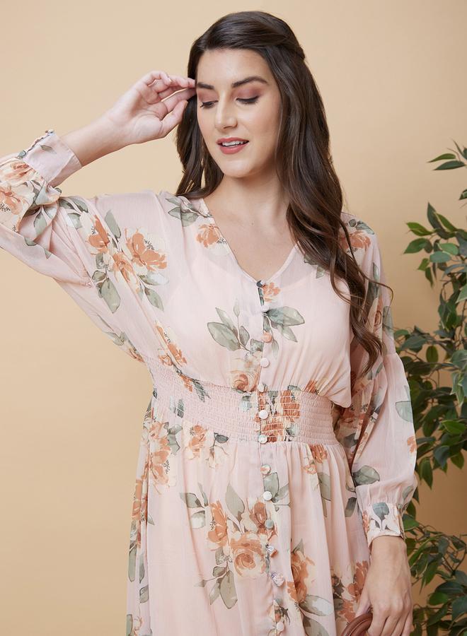 globus Floral Smocked Midi Dress  - Image 1