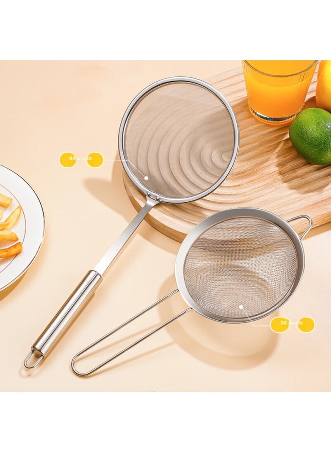 Jekero Jiekainuo 304 Stainless Steel Strainer Skimmer, Soy Milk Filter Ladle, Frying Basket, Froth Remover, Flour Sieve, Two Pieces - Image 1