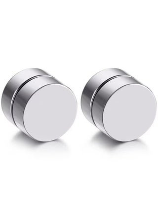 2pcs Magnetic Silver Circle Stud Earrings for Men Women, Non-Piercing Clip On Cheater Fake Ear Gauges - pzsku/Z34E358EA16A4D712AF50Z/45/1742102031/18df54a8-92cf-434b-b049-afdd77ac32a8