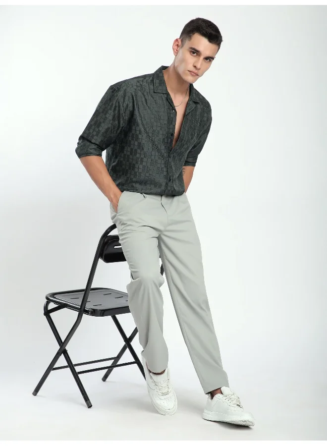 بيونغ قميص كوبي جاكار باللون الرمادي الداكن