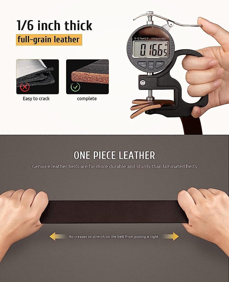 CREATURE Formal/Casual Black Color Genuine Leather Belts For Men (Length- 46 inches||40MM||BL-042-BLK) - Image 5