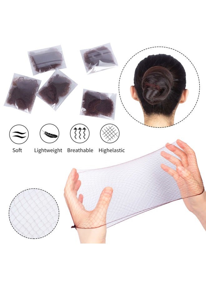 WeKen Dark Brown Hair Net 100Pcs,WeKen Individual Package 20 Inches Invisible Elastic Edge Mesh Bun Hair Nets for Food Service, Ballet Bun, Sleeping, Women and Wig - Image 2