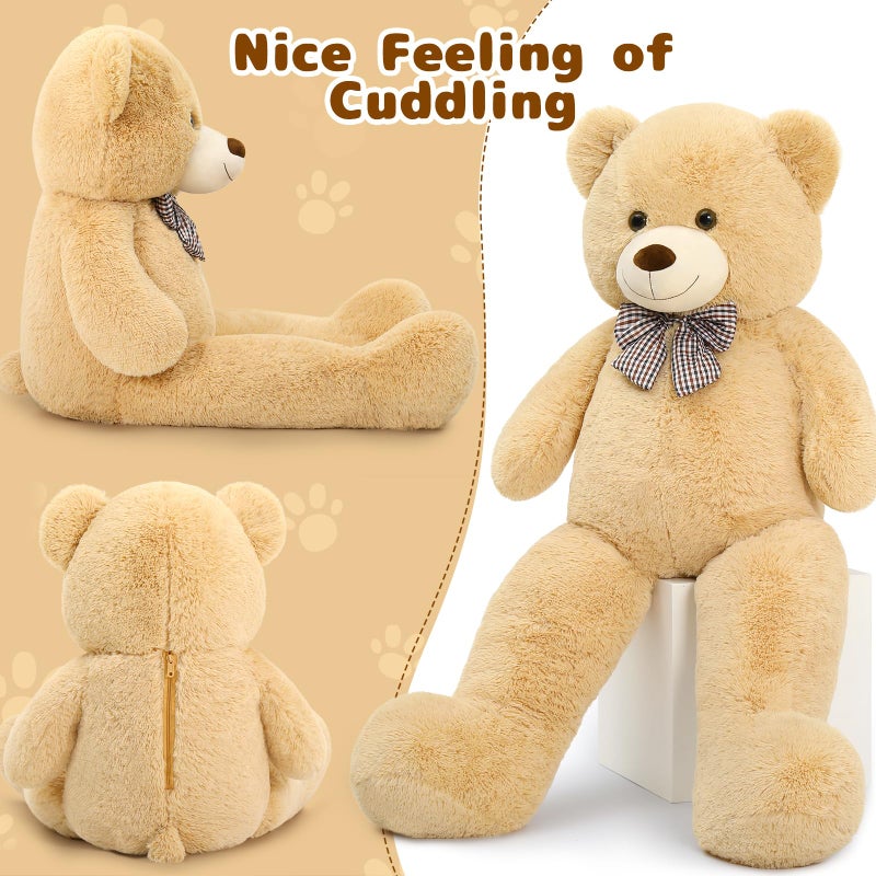 MaoGoLan Giant Teddy Bear 4 Feet,Adorable and Cuddly Big Bear Stuffed Animal 47", Classic Teddy Bear Plush Gift Decoration for Baby Shower,Party,Birthday,Valentines Day,Tan - Image 3