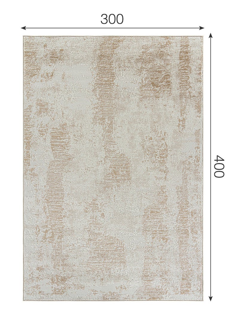 سجادة منطقة بتصميم عصري قديم مقاومة للانزلاق بلمسة ناعمة للغاية ديكور أرضي لغرفة المعيشة أو النوم باللون البيج بإضاءة طبيعية مستطيلة 300x400 سم - Image 2