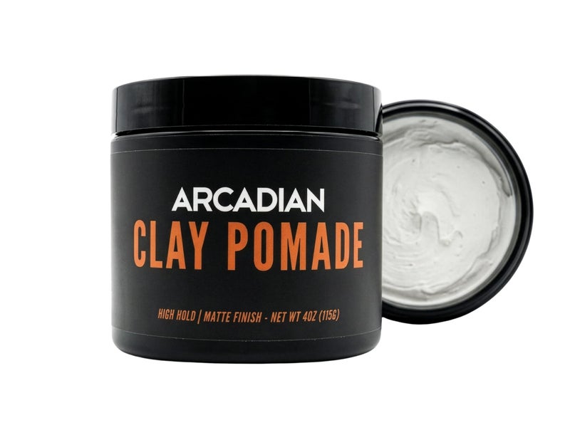 Arcadian Grooming Clay Pomade for Men – Vegan Matte Finish, Strong High Hold, 4oz - Image 1