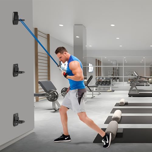 GAGUIUP Resistance Band Wall Anchor, Squats Workout Equipment, 3PCS Resistance Band Anchor Mount System, Arm Workout at Home Fitness Equipment, Home Gym Wall Anchor for Strength Training, Physical Therapy - Image 2