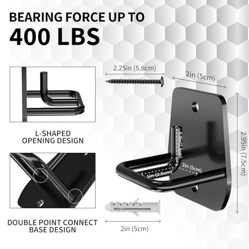 GAGUIUP Resistance Band Wall Anchor, Squats Workout Equipment, 3PCS Resistance Band Anchor Mount System, Arm Workout at Home Fitness Equipment, Home Gym Wall Anchor for Strength Training, Physical Therapy - Image 3
