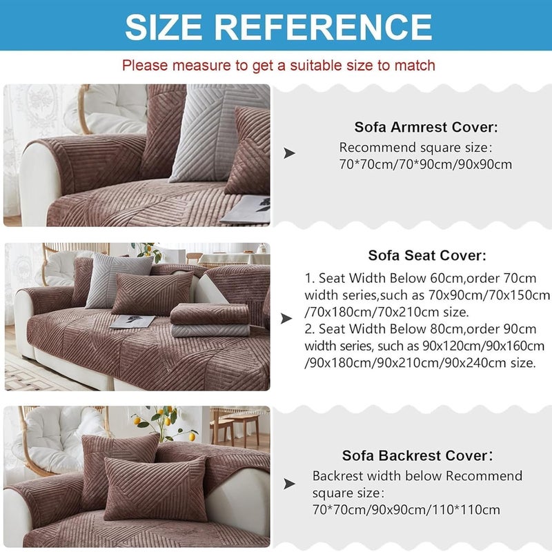 LINGKY Velvet Sofa Cover - Chocolate - Image 3