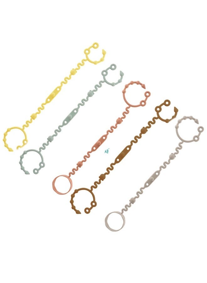 ZVEV 5-Piece Silicone Adjustable Stroller Straps for Baby, BPA Free Teether Toy and Sippy Cup Holder Straps for Strollers High Chair and Car Seat, Multicolor - Image 3