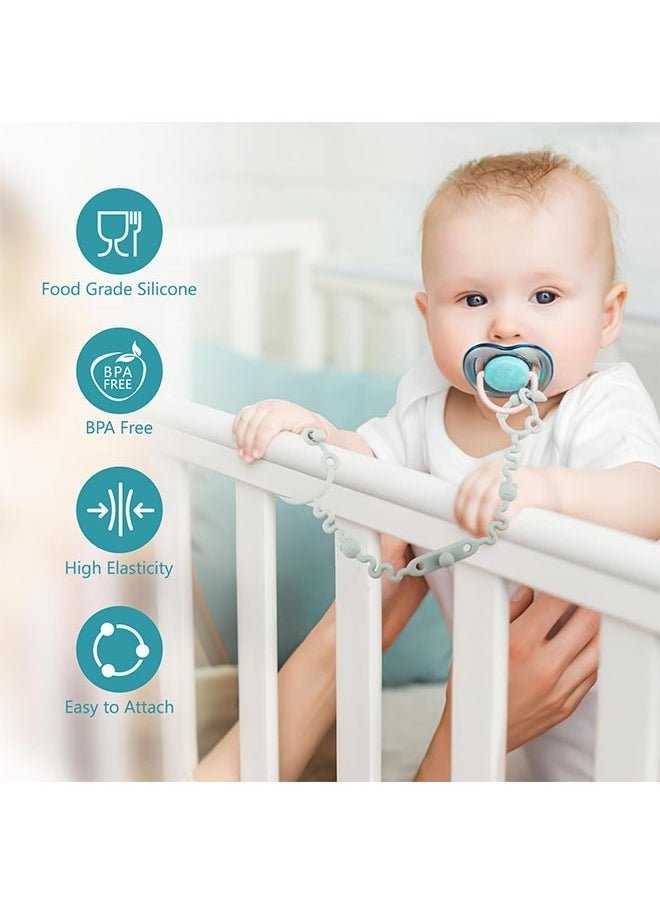 ZVEV 5-Piece Silicone Adjustable Stroller Straps for Baby, BPA Free Teether Toy and Sippy Cup Holder Straps for Strollers High Chair and Car Seat, Multicolor - Image 2