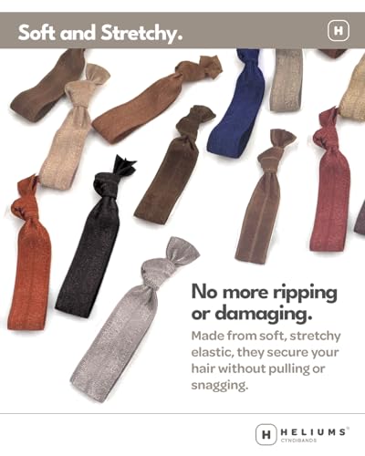 Cyndibands Elastic Hair Ties - Neutrals - Gentle Hold Ribbon Ponytail Holders, 6 Count - Image 3
