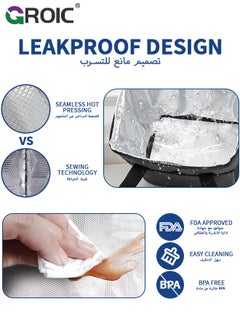 GROIC Portable Picnic Basket Large Capacity Lunch Bag Picnic Cooler Bag Insulated Picnic Basket, Picnic Cooler, Oxford Cloth Crossbody Portable Outdoor Picnic Bag Picnic Supplies Camping Accessories  - Image 4