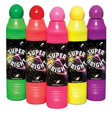 Dab-O-Ink DabOInk Super Bright 5Piece Neon Bingo Marker Set Chisel Tip Clear Bottle with Fluorescent Ink - Image 1
