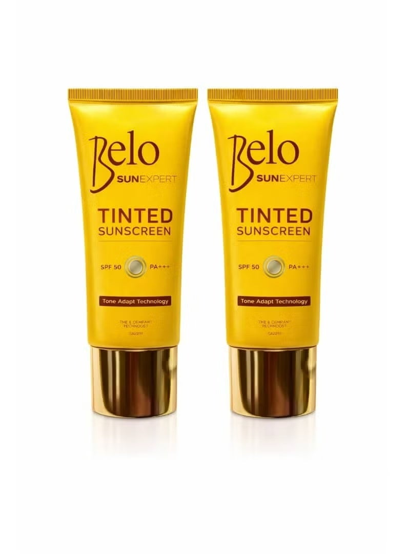 Belo SUN EXPERT Tinted Sunscreen (Color Adaptive Technology) 50ml with SPF (2-pack) - Image 1