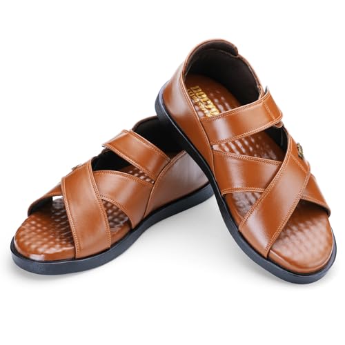 DOCTOR EXTRA SOFT Orthopedic Diabetic Comfortable Dr Sole Footwear Daily Use Casual Wear Stylish Latest Black Cushioned Adjustable Strap Sandals for Men's-Gents-Boy's L-12-Tan-11 - Image 5