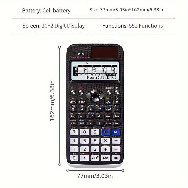 FX 991EX 522 Function Engineering Calculator With Physics Formulas Durable Buttons - Image 2