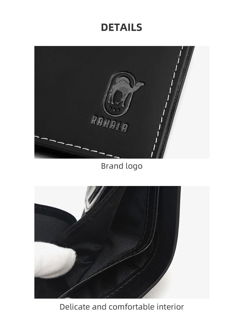 RA104 محفظة جلد مستوردة مناسبه لحمل الكروت والبطاقات ذات جودة عالية من رحالة - اسود