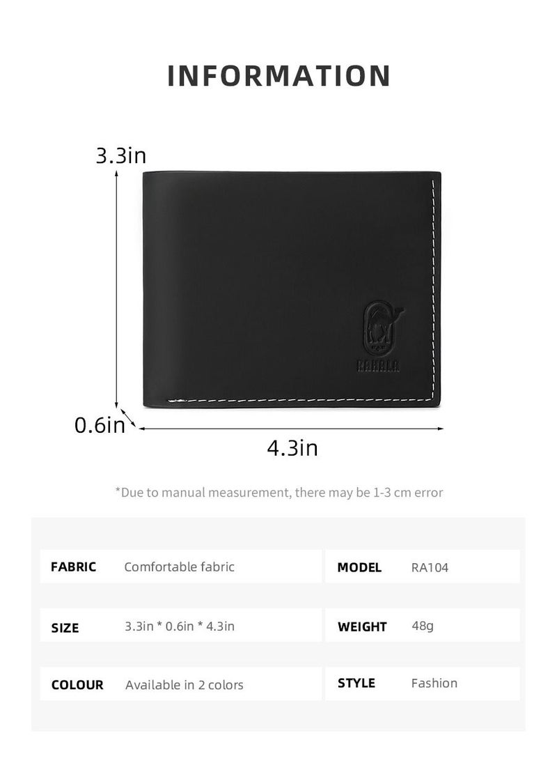 RA104 محفظة جلد مستوردة مناسبه لحمل الكروت والبطاقات ذات جودة عالية من رحالة - اسود