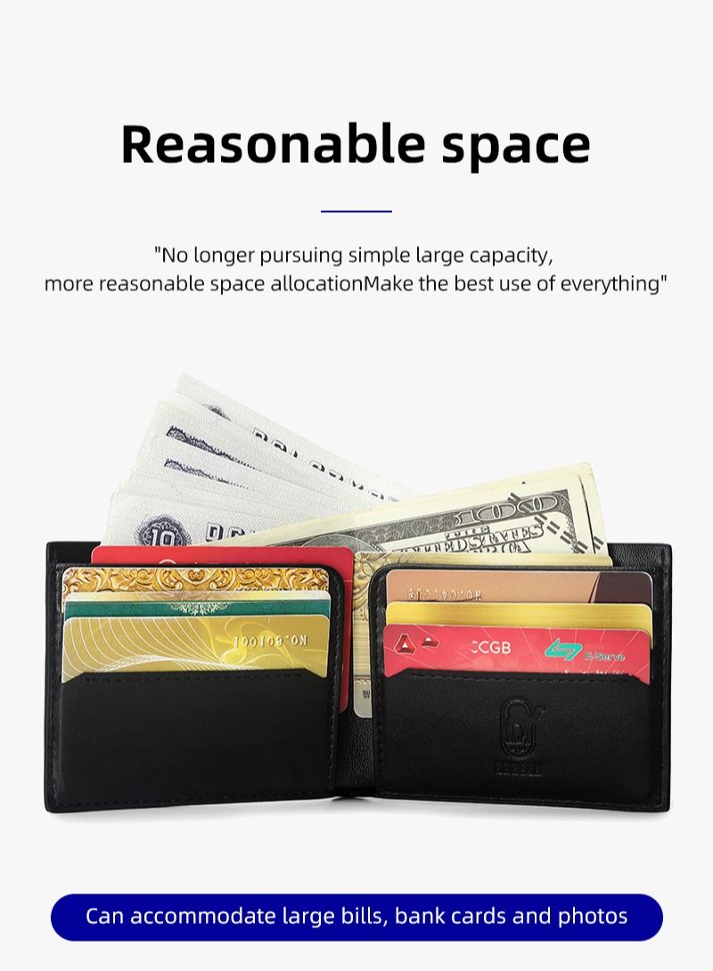 RA104 محفظة جلد مستوردة مناسبه لحمل الكروت والبطاقات ذات جودة عالية من رحالة - اسود