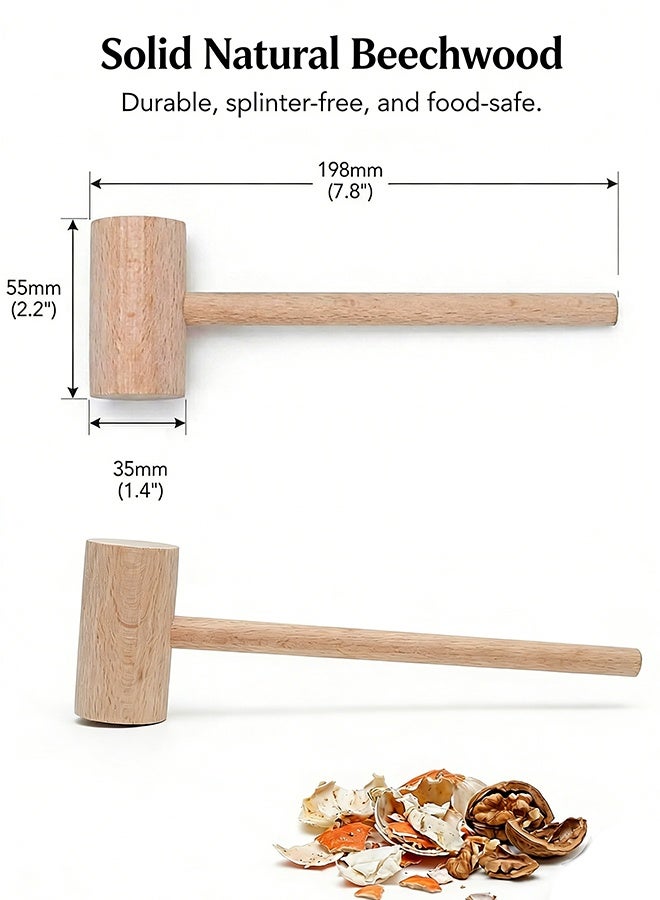 Reelyo Natural Beech Wood Mallet, 4pcs Multi-Purpose Wooden Hammer for Crab Lobster Seafood, Nuts Cracking, Breakable Chocolate Heart, Kids DIY Crafts, Montessori Toy, Party Game Prop, Kitchen Tool,  Chocolate Surprise Gifts, DIY Crafts & Home Kitchen Use for Home & Restaurant - Image 2