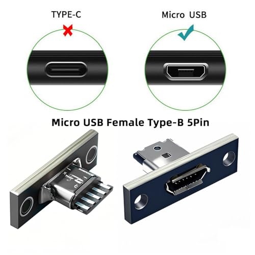 xiwai Micro-USB 5Pin Female Type-B DIY OEM Socket Connector Panel Mount Type with PC Board USB 2.0 Pinout 5pcs/Set - Image 5