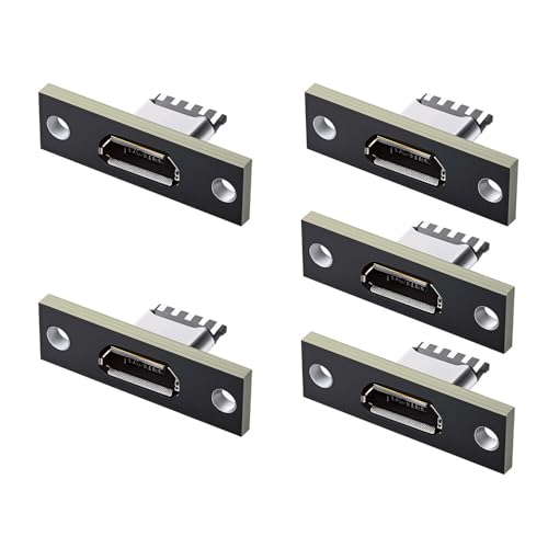 xiwai Micro-USB 5Pin Female Type-B DIY OEM Socket Connector Panel Mount Type with PC Board USB 2.0 Pinout 5pcs/Set - Image 1
