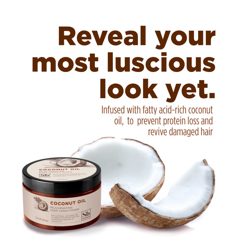 Soapbox Deep Conditioner, Hydrating & Rejuvenating Coconut Oil Treatment for Natural, Curly, Dry or Damaged Hair, Vegan Conditioner Sulfate, Paraben & Cruelty & Silicone Free, 12 Fl Oz - Image 2