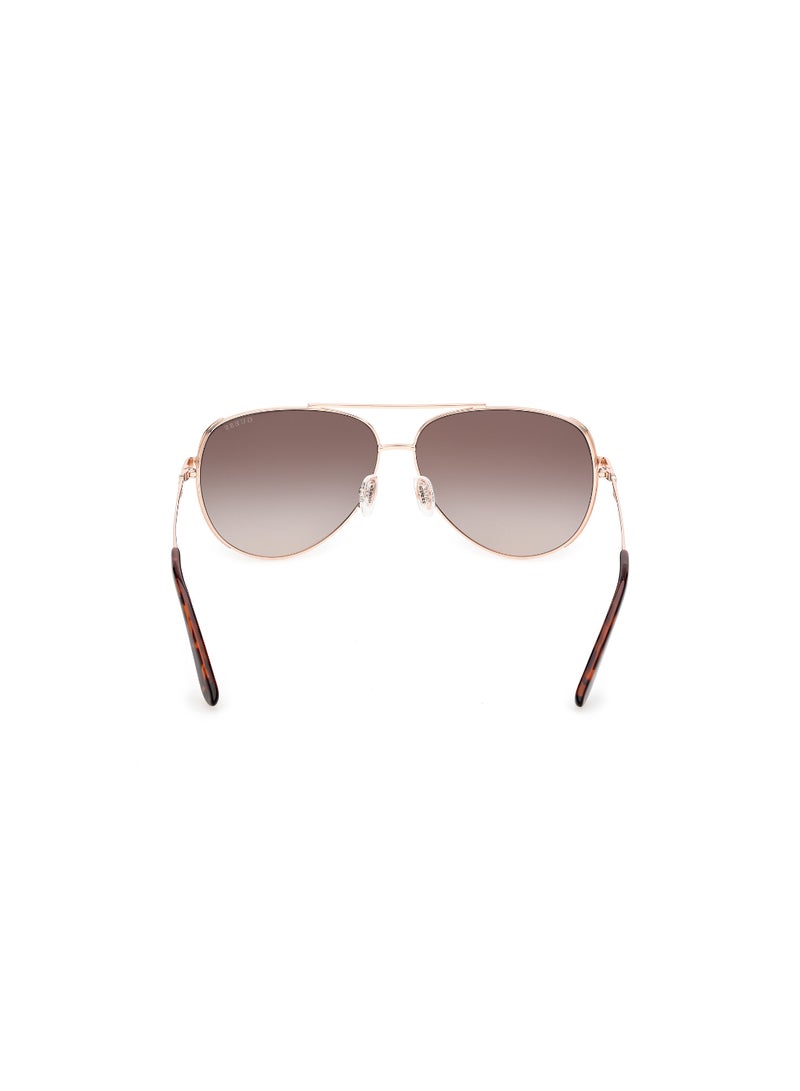 GUESS FULL RIM FEMALE PILOT GOLD METAL SUNGLASSES - Image 4