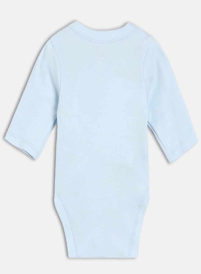 miniklub Baby Boys Front Open Full Sleeves Knitted Cotton Body Suit, Pack of 2, Yellow/Blue (EB) - Image 5
