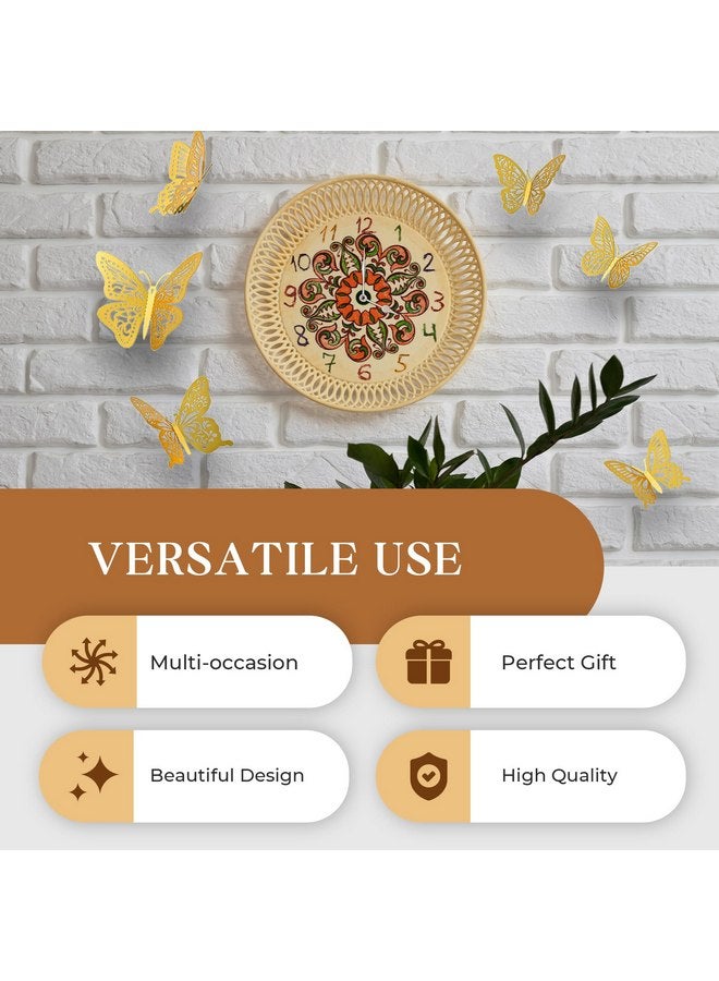 OIG Brands 48 Pcs 3D Gold Wall Decor Butterfly Set I 4 Styles 3 Size Butterfly Decorations I Wedding Decor & Birthday Decorations Wall Decor Aesthetic I Boys & Girls Room Decor Gold Wall Decor Butterfly Stickers - Image 3