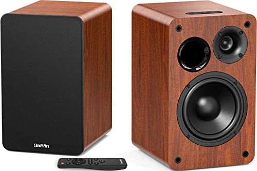 Saiyin Bluetooth Bookshelf Speakers for Record Player, Powered Studio Monitor Speaker with 5.2 Inch Woofer, Horn Tweeter and Optical RCA Inputs, Subwoofer Line Out for Turnable. - Image 1