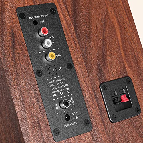 Saiyin Bluetooth Bookshelf Speakers for Record Player, Powered Studio Monitor Speaker with 5.2 Inch Woofer, Horn Tweeter and Optical RCA Inputs, Subwoofer Line Out for Turnable. - Image 3