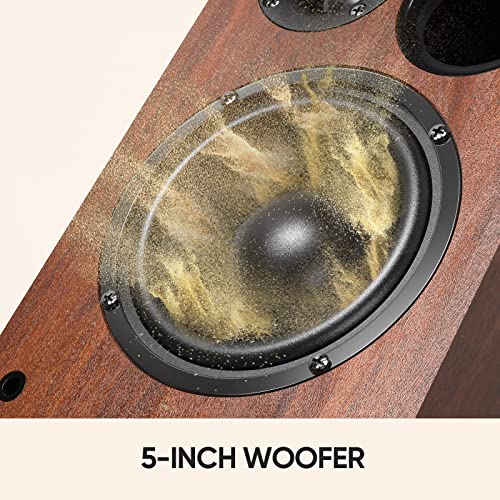 Saiyin Bluetooth Bookshelf Speakers for Record Player, Powered Studio Monitor Speaker with 5.2 Inch Woofer, Horn Tweeter and Optical RCA Inputs, Subwoofer Line Out for Turnable. - Image 4
