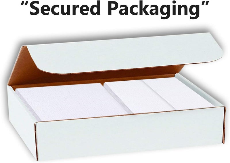 Hamilco Card Stock Blank Cards and Envelopes Flat 4" x 6" Linen White Cardstock Paper 100 Pack - Image 3
