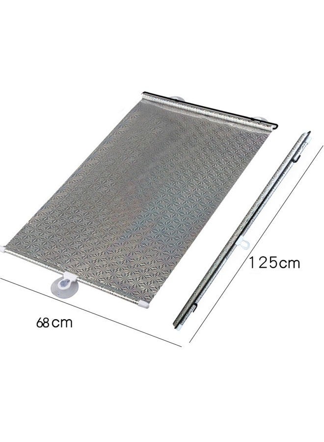 Car Windshield Sunshade Front Windshield Reflective Sunshade Retractable Windshield Sun Shade  Sun Heat Protection  Block Uv Rays Keep Vehicle Cooler (Silvery) - Image 2
