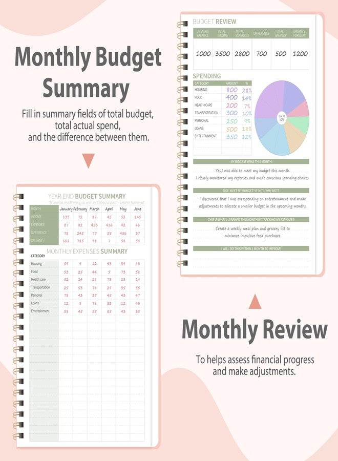 VALOME Budget Planner - Monthly Budget Book with Expense Tracker Notebook, Undated Bill Organizer & Finance Planner to Take Control of Your Money, Account Book to Manage Your Finances (Pink) - Image 5