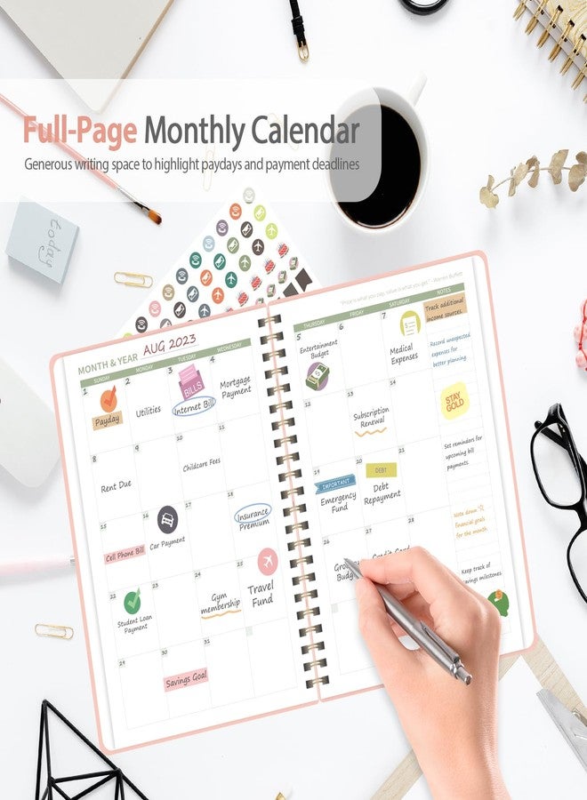 VALOME Budget Planner - Monthly Budget Book with Expense Tracker Notebook, Undated Bill Organizer & Finance Planner to Take Control of Your Money, Account Book to Manage Your Finances (Pink) - Image 3