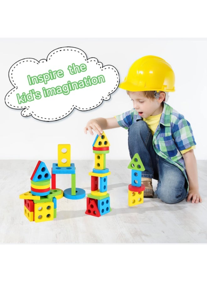 حديقة الألعاب لعبة صيد مغناطيسية 2 في 1 مع فارز أشكال لعبة خشبية تعليمية للأطفال الصغار طقم لعب تعلم إبداعي للأولاد والبنات تطوير المهارات الحركية الدقيقة عالية الجودة هدية عيد ميلاد مذهلة ومفيدة للأطفال - Image 5