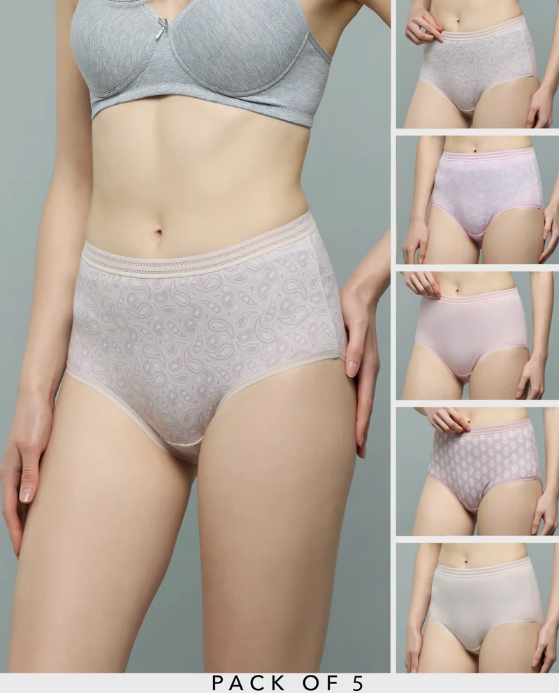 أر أند بي 5 Pack Printed Full Briefs