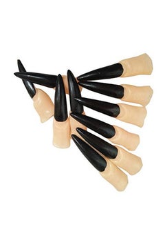 Halloween Costume Nail Claws Fake Witch Fingernail Arrow Claw Rings Cosplay Nail Finger Tips For Halloween Party Prop Talon Claw Paw Fingertip Witch Claws Armor Finger Gothic Vampire Nails 10Pcs